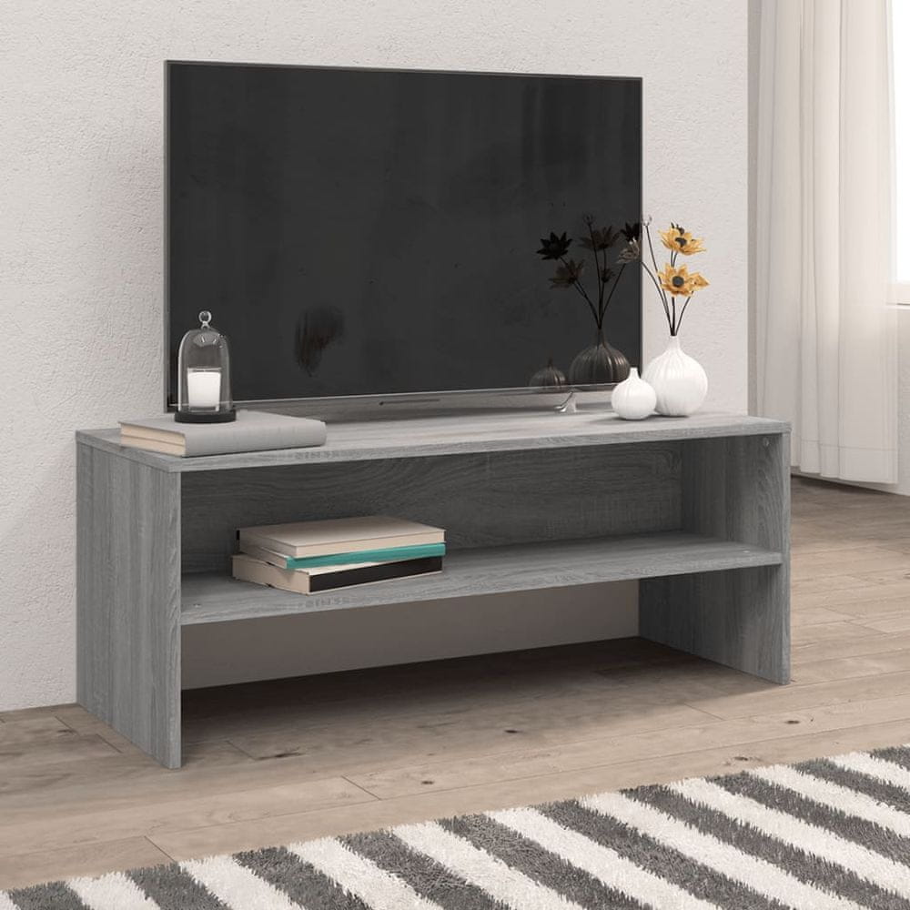 Vidaxl TV skrinka sivá sonoma 100x40x40 cm spracované drevo